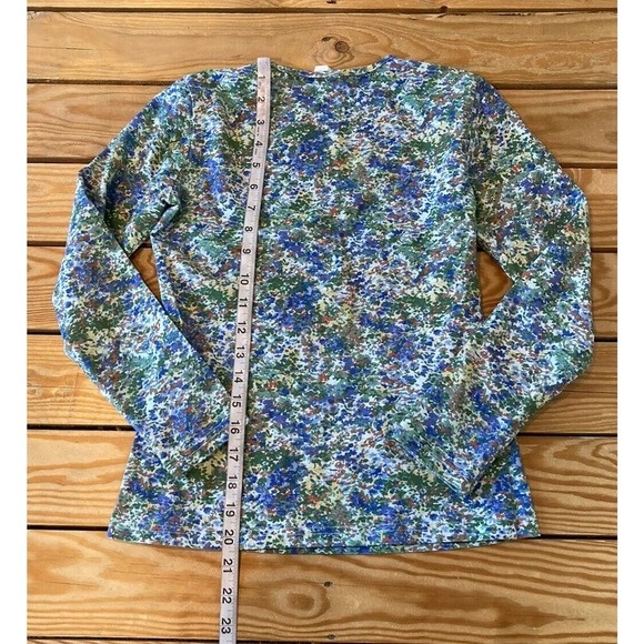 Ava & Lu Floral Long Sleeve Shirt Size Small Women’s Blue - Picture 5 of 7